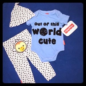 Baby boy’s Bodysuit, Pant and Hat set.